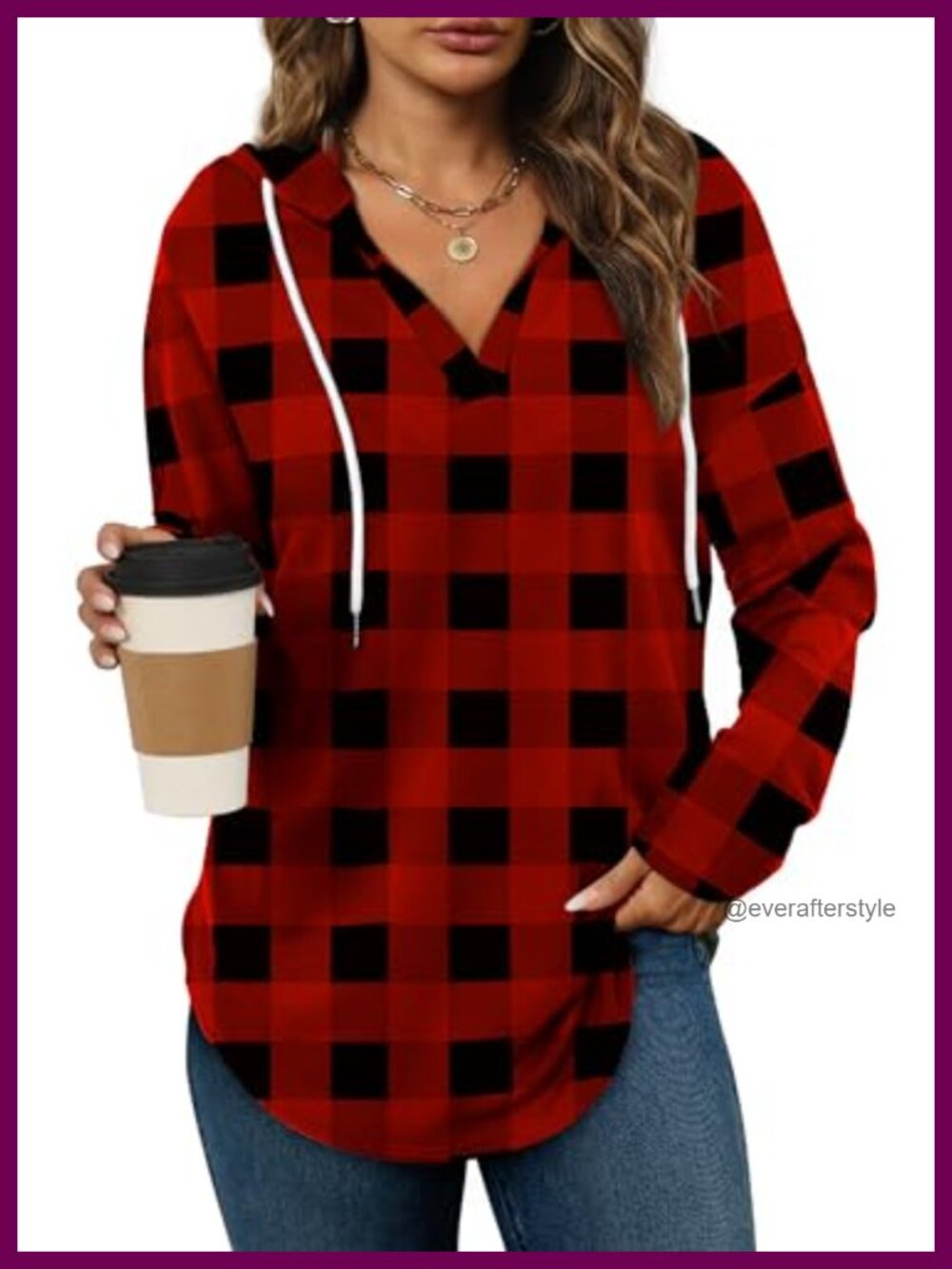 Womens Oversized Hoodie V Neck Pullover Long Sleeve Loose Fit Sweatshirt